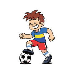 Obraz premium vector boy with soccer ball