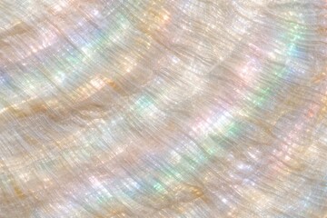 Naklejka premium Mother of Pearl Shell Texture Seamless Pattern. Close-up nacre shell surface detail. Iridescent organic material design. Realistic pearl shell texture background. Detailed glossy macro close-up. 