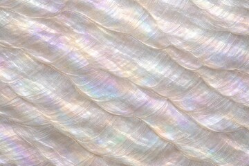 Naklejka premium Mother of Pearl Shell Texture Seamless Pattern. Close-up nacre shell surface detail. Iridescent organic material design. Realistic pearl shell texture background. Detailed glossy macro close-up. 