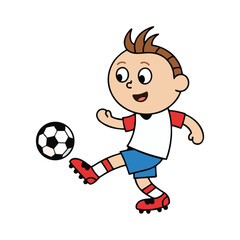 Obraz premium vector boy with soccer ball