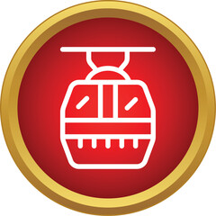 Cable car gondola transporting passengers in a modern ski lift icon © ylivdesign