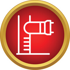 Fototapeta premium Ballistic testing icon showing a projectile being measured