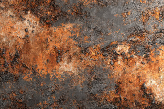Seamless Rusty Metal Texture with Corroded Iron and Brown Oxidation