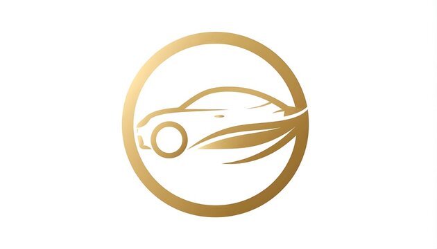 Golden Car Logo Emblem Design.
