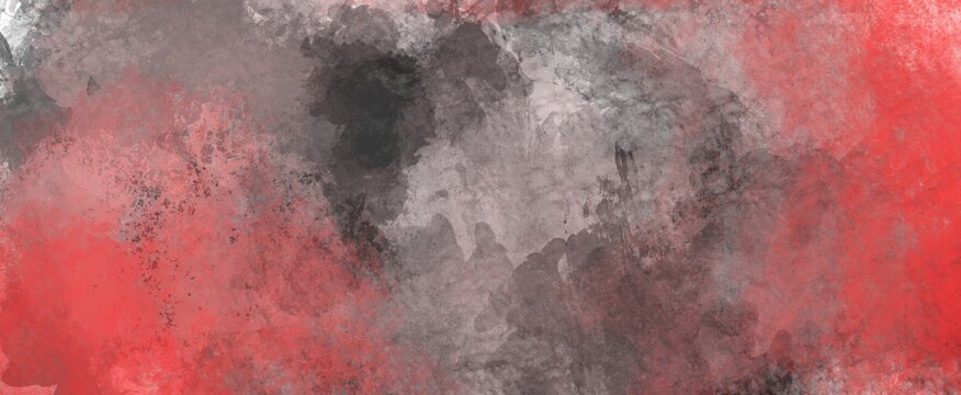 Pintura abstracta en tonos grises y rojos, decoraci&oacute;n