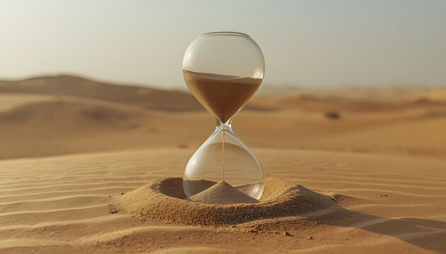 Hourglass Desert Time Concept Landscape