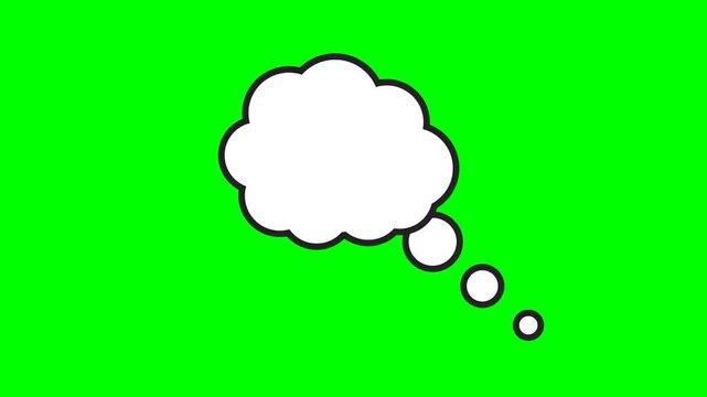 Comic book style white thought bubble with a bold black outline for creative ideas and communication concepts