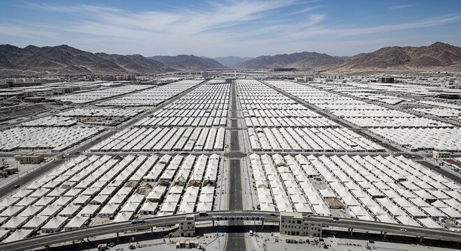 Vast Tent City and Landscape in Saudi Arabia