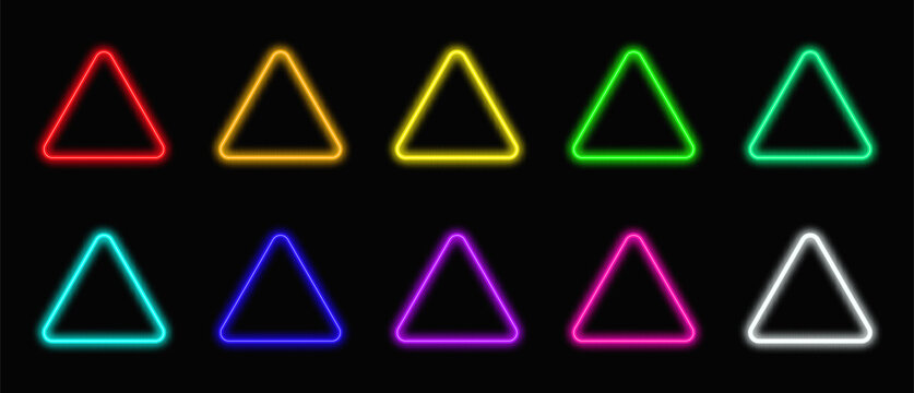 triangle neon. triangle neon vector. triangle neon icon