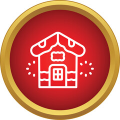 Naklejka premium Gingerbread house icon representing christmas holiday sweets and winter season