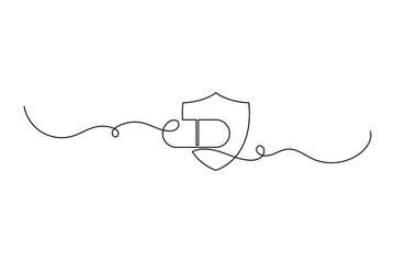 Obraz premium Capsule pill minimalist line drawing for pharmaceutical safety and security