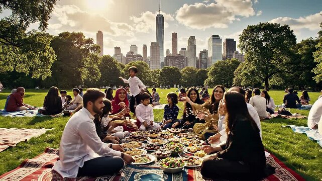 Smiling tourists and couples walking through city streets and parks in France enjoying summer urban sightseeing near landmarks and tower