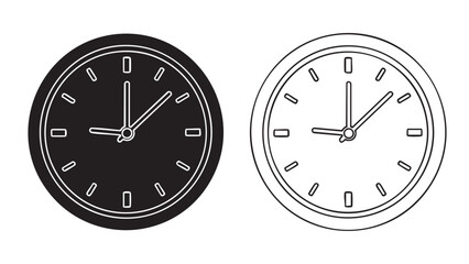 Clock face silhouette and outline © Shamsul