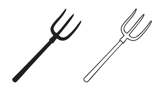 Pitchfork and trident graphic icons
