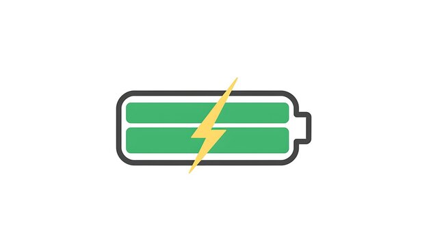 Green battery icon with lightning bolt.
