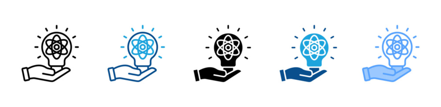 Innovation Lightbulb icon multiple style and collection
