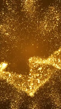 Golden background loop shows festive twinkling glit sparkles in smooth motion and bright lights for celebrations and events