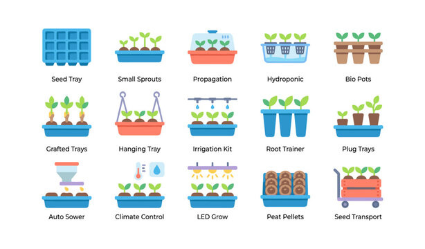 Seedling trays and propagation accessories for plant germination