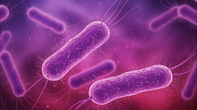 Microscopic Bacterium: A vibrant depiction of bacterium reveals intricate details, highlighting the essence of scientific exploration and medical advancement.