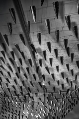 Obraz premium Metal Ceiling Mobiles in Black and White.