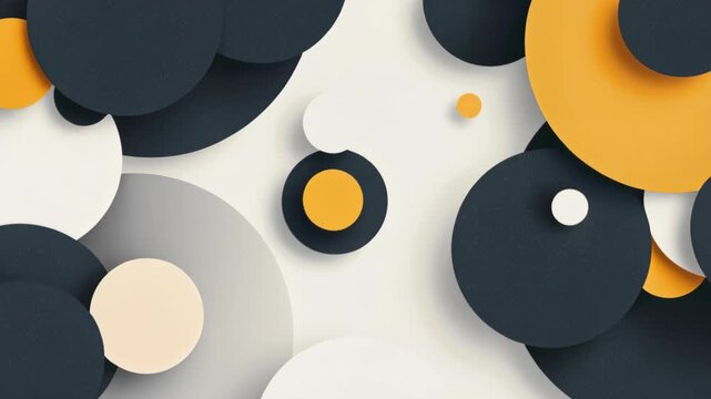Abstract Geometric Circles: An artistic abstract composition of overlapping circles in shades of gray and gold, creating a modern and dynamic visual.