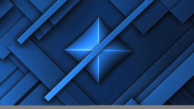 Geometric Abstraction in Azure: A captivating display of abstract geometric shapes. Layers of bold blues form a dynamic visual landscape, inviting the viewer to explore the interplay of lines, angles.