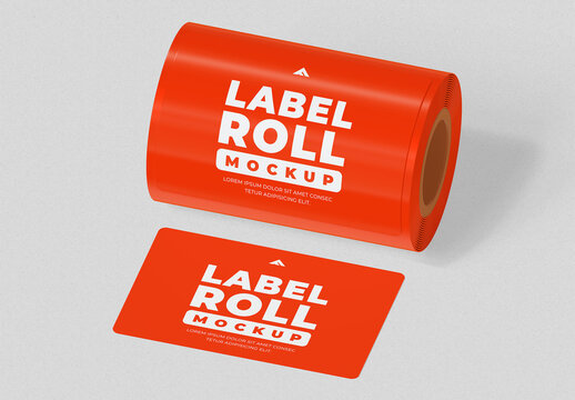 Label Roll Mockup PSD for Product Packaging Branding and Sticker Design