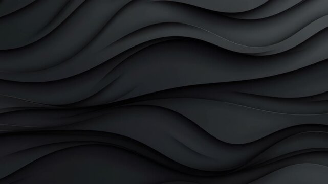 Elegant Black Waves: A mesmerizing display of flowing, dark waves creates a sense of depth and movement, ideal for design elements. 
