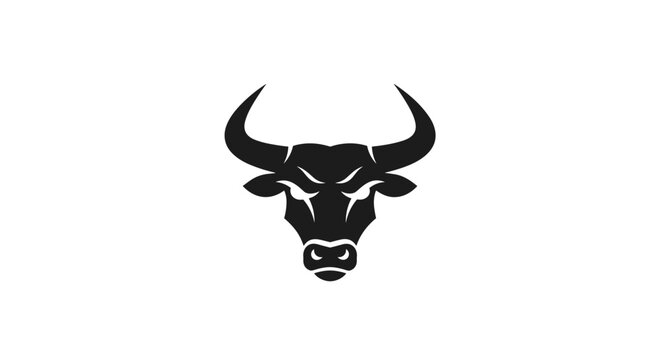 Black bull head with horns icon.