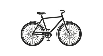 Naklejka premium Black bicycle with two wheels.