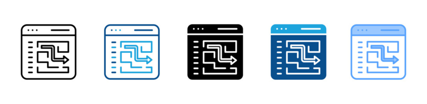 Evacuation Route web icon with multiple style and collection