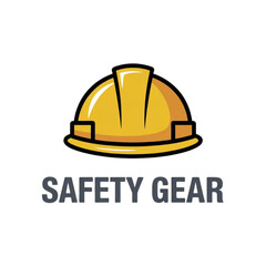 Fototapeta premium Yellow construction safety hard hat icon.