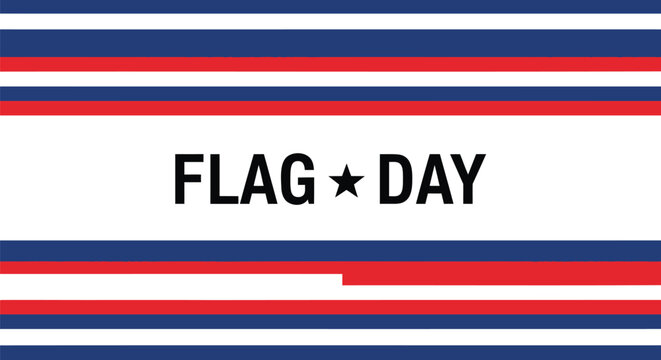 Happy Flag Day Celebration with Patriotic Stripes and Star Graphic