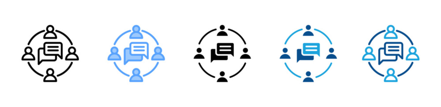 Communication web icon with multiple style collection