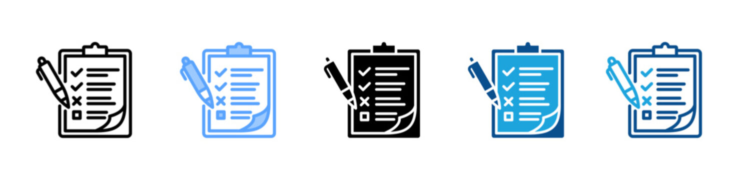 Assessment web icon with multiple style collection