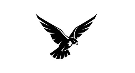 Naklejka premium Black silhouette of flying eagle bird 2.
