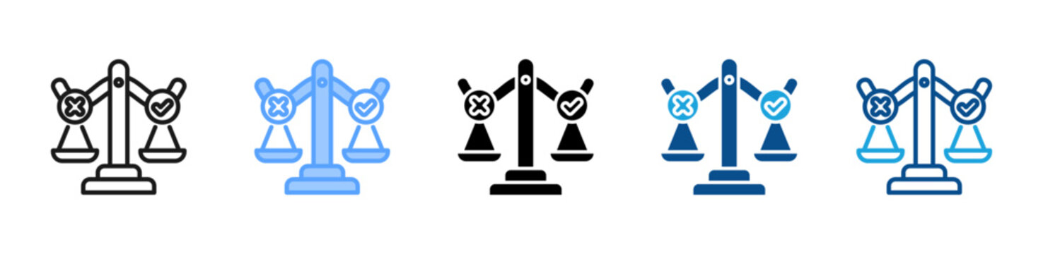 Ethics web icon with multiple style collection