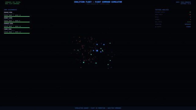 3D space fleet command simulator with rotating battle sphere ship formations and quantum weapon deployment 4K