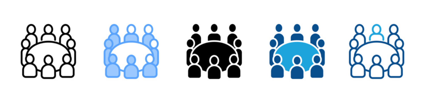 Meeting web icon with multiple style collection