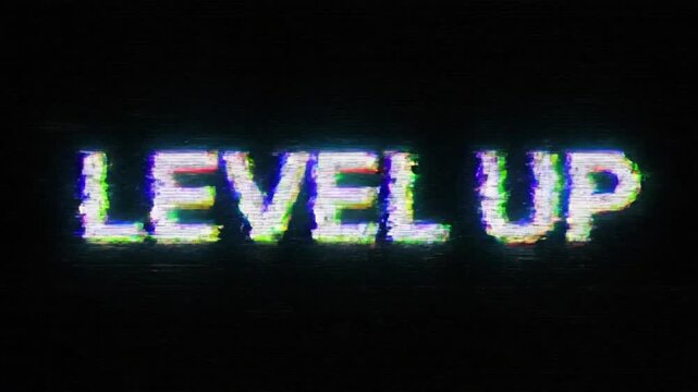 Level up glitch text animation rendering background for VSRExport users to enhance project visuals