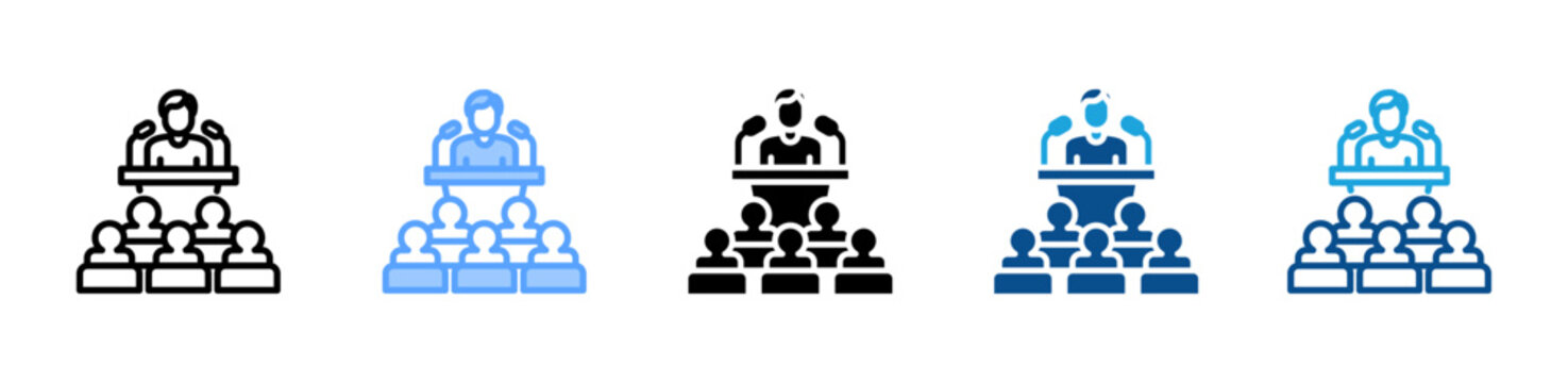 Conference web icon with multiple style collection