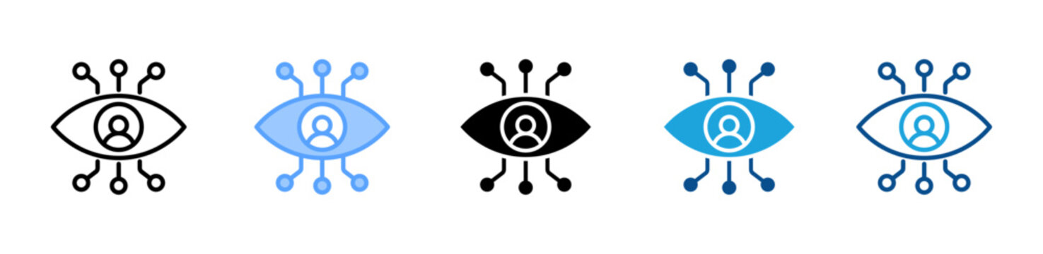 Visibility web icon with multiple style collection