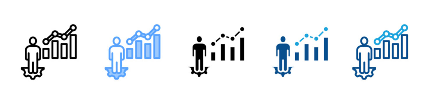 Statistics web icon with multiple style collection