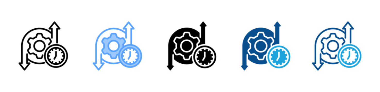Process Optimization web icon with multiple style collection
