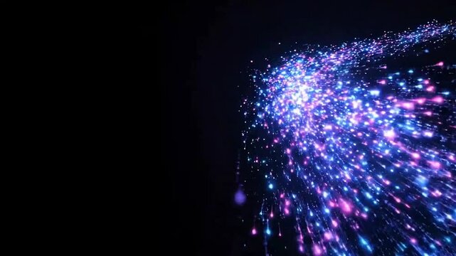 Abstract Digital Technology Background with Futuristic Network Data Connection and Glowing Light Motion