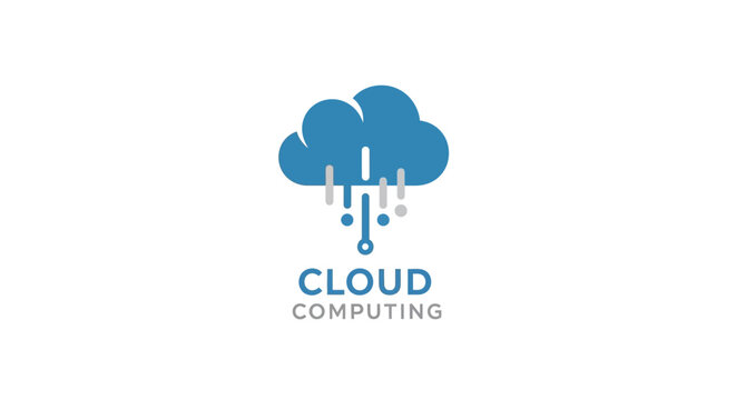 Cloud computing technology logo design.