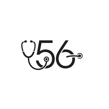 Medical symbol with number fifty six.