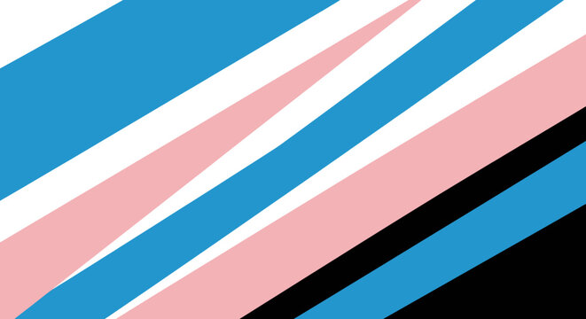 Abstract Diagonal Stripes Background with Blue Pink White and Black Colors