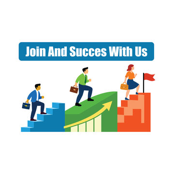 Professional business teamwork climbing steps toward achievement and career success, symbolizing progress, motivation, and leadership.