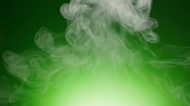 White smoke against green background ideal for sleek commercial backgrounds and title sequences